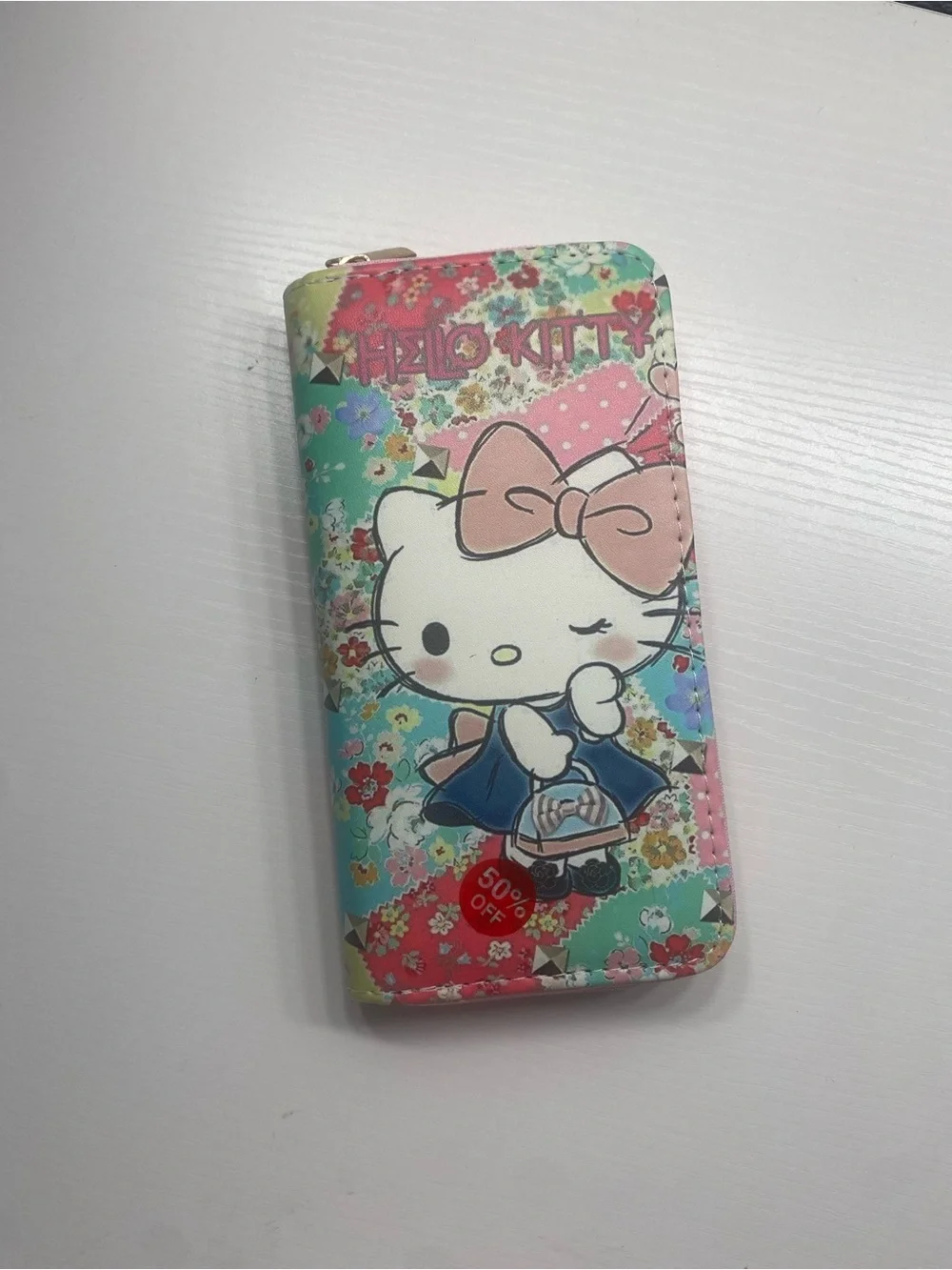 Hello Kitty Floral Zip Wallet Case - Pink & Teal